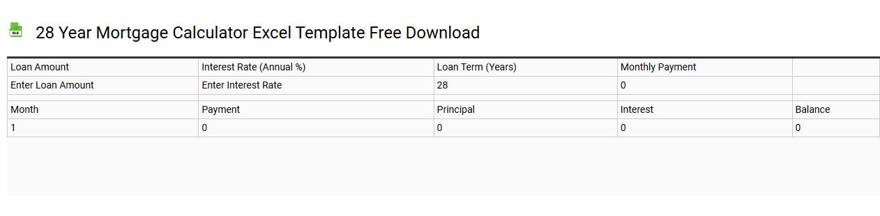 28 year mortgage calculator Excel template free download