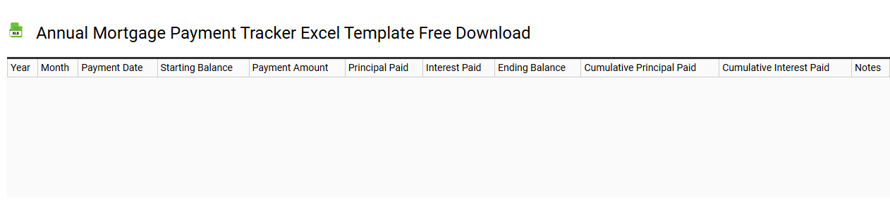 Annual mortgage payment tracker Excel template free download