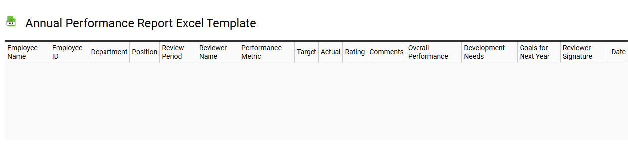 Annual performance report Excel template