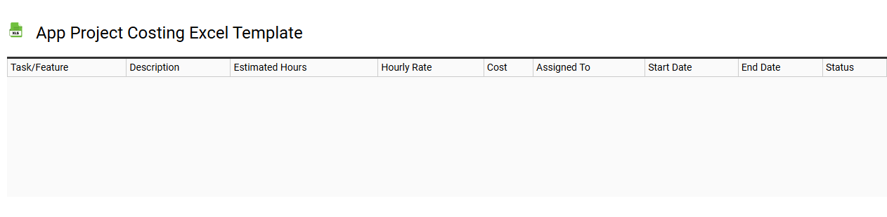 App project costing Excel template