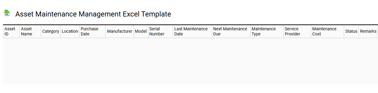 Asset maintenance management Excel template