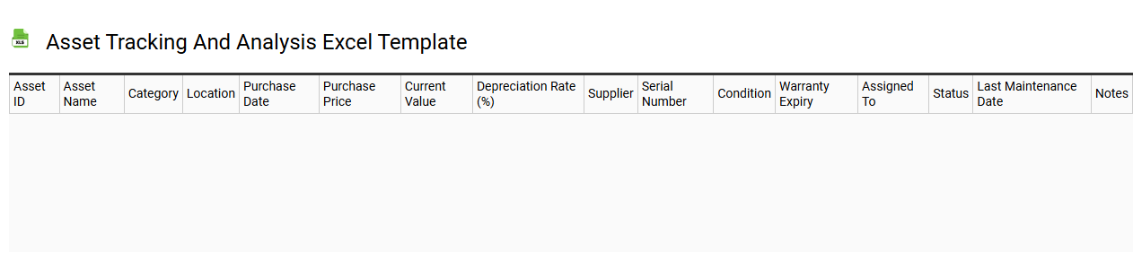 Asset tracking and analysis Excel template