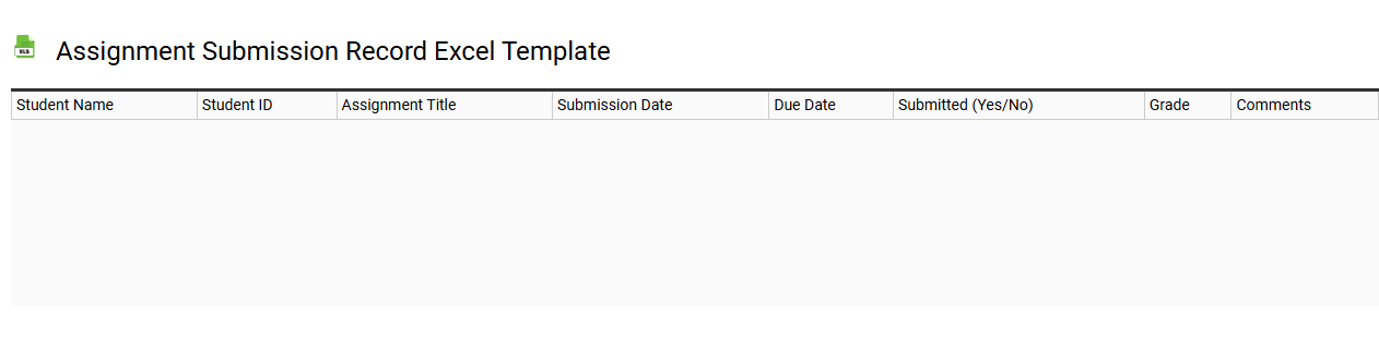 Assignment submission record Excel template