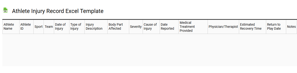 Athlete injury record Excel template