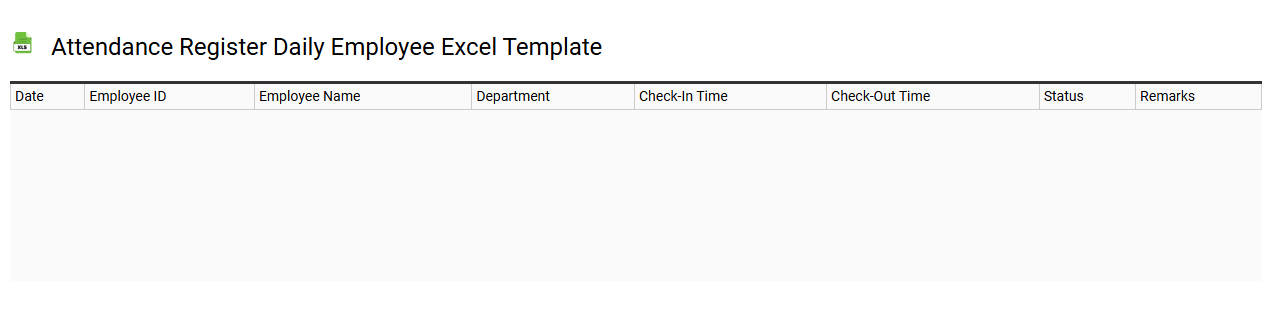 Attendance register daily employee Excel template