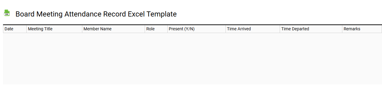 Board meeting attendance record Excel template