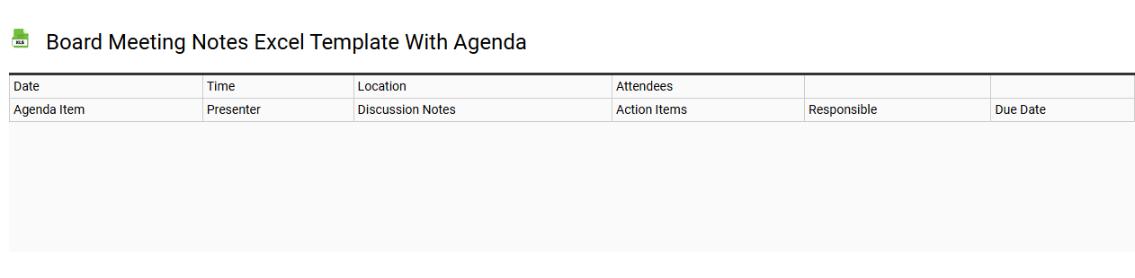 Board meeting notes Excel template with agenda