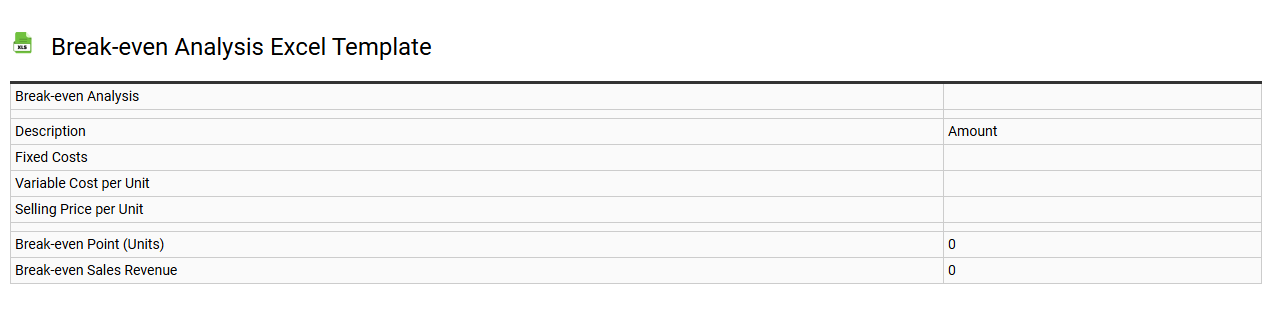 Break-even analysis Excel template