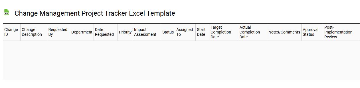 Change management project tracker Excel template