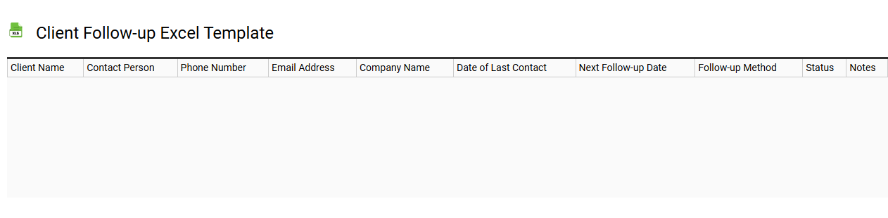 Client follow-up Excel template
