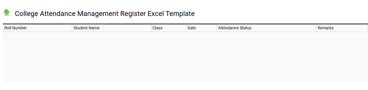 College attendance management register Excel template