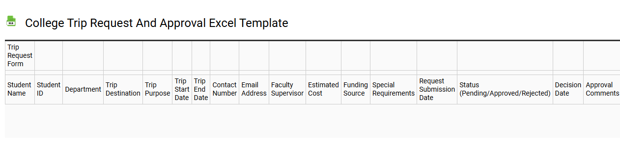 College trip request and approval Excel template