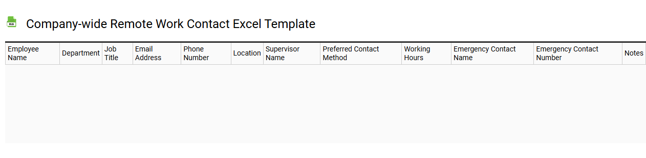 Company-wide remote work contact Excel template