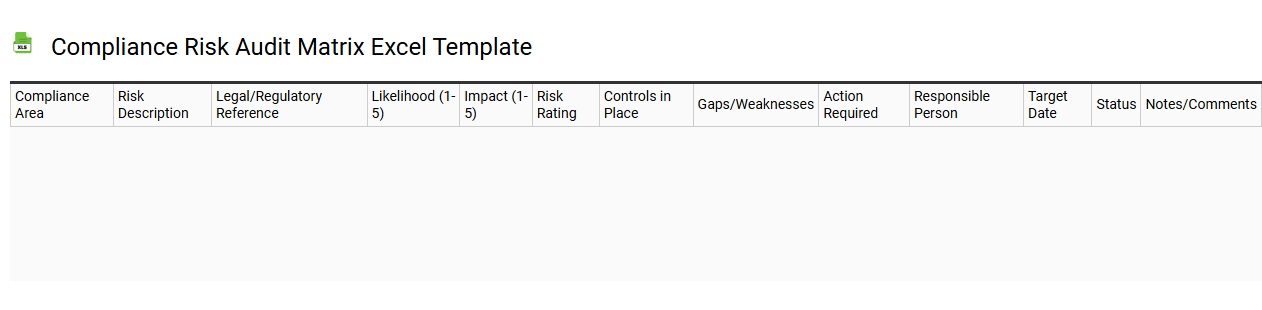 Compliance risk audit matrix Excel template