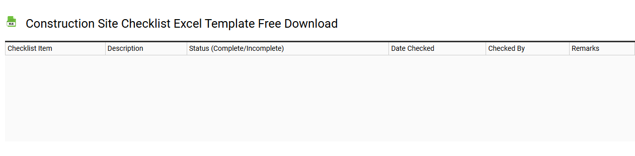 Construction site checklist Excel template free download