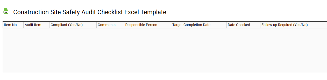 Construction site safety audit checklist Excel template
