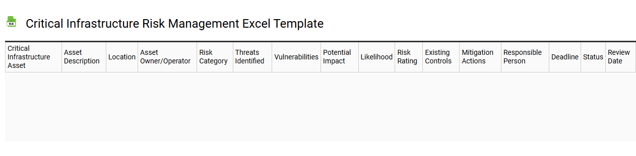 Critical infrastructure risk management Excel template