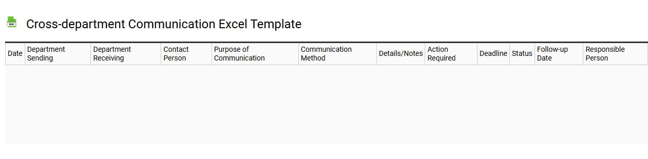 Cross-department communication Excel template