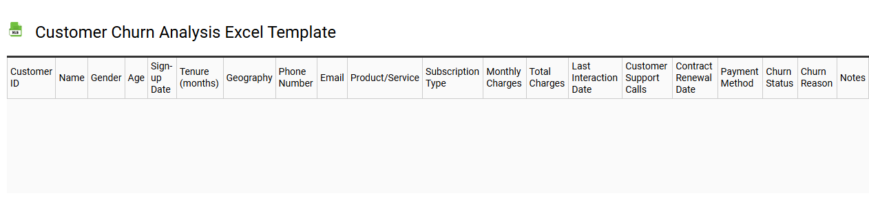 Customer churn analysis Excel template