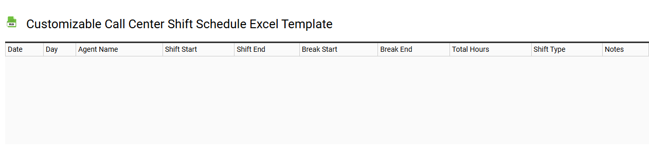 Customizable call center shift schedule Excel template