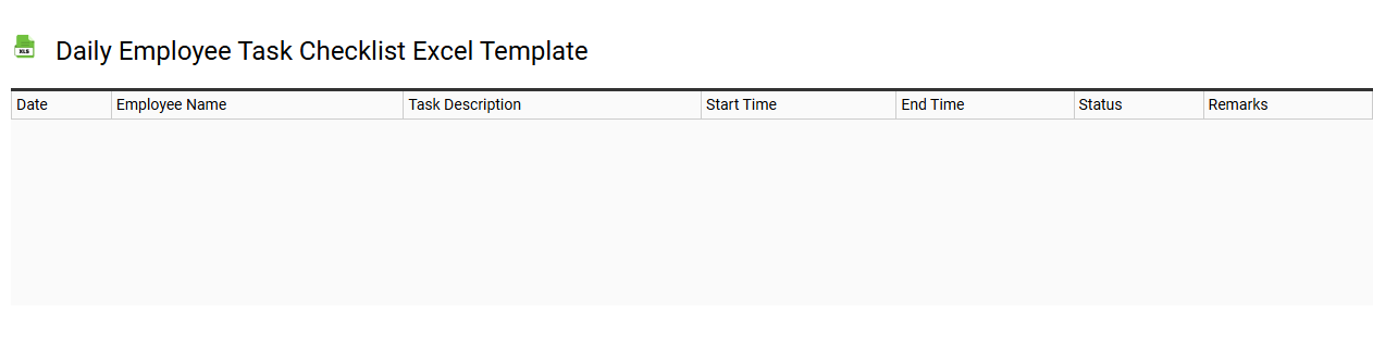 Daily employee task checklist Excel template