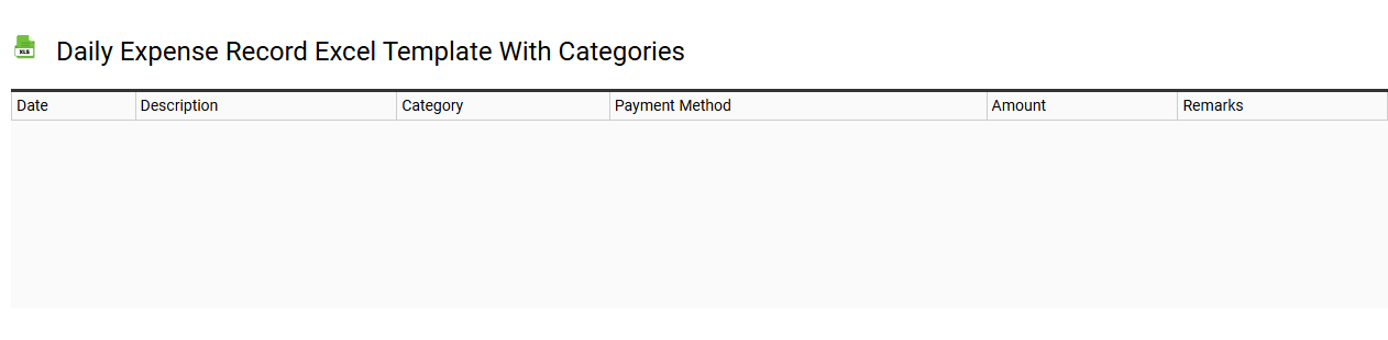 Daily expense record Excel template with categories
