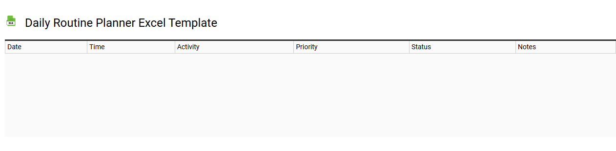 Daily routine planner Excel template