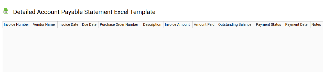 Detailed account payable statement Excel template