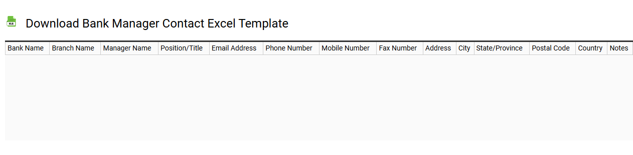 Download bank manager contact Excel template