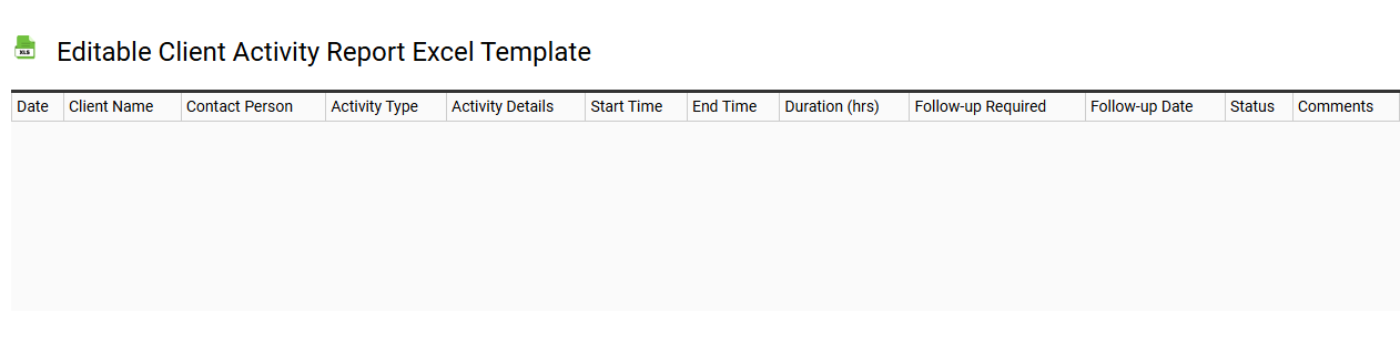 Editable client activity report Excel template