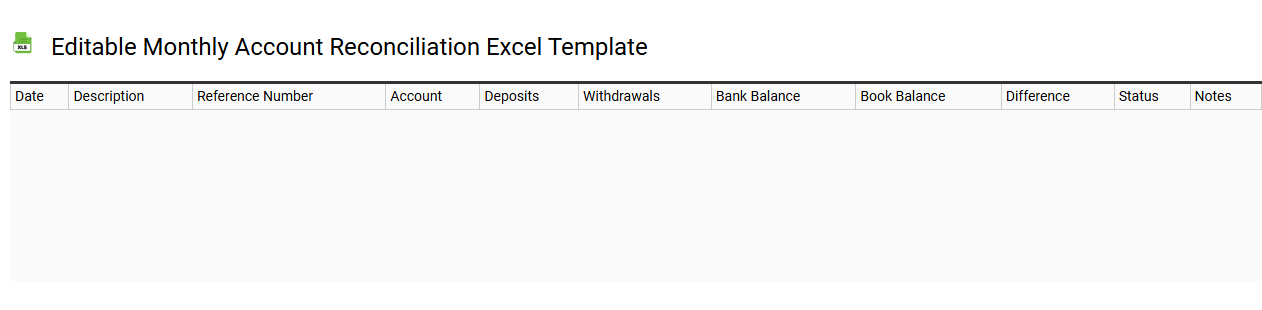 Editable monthly account reconciliation Excel template