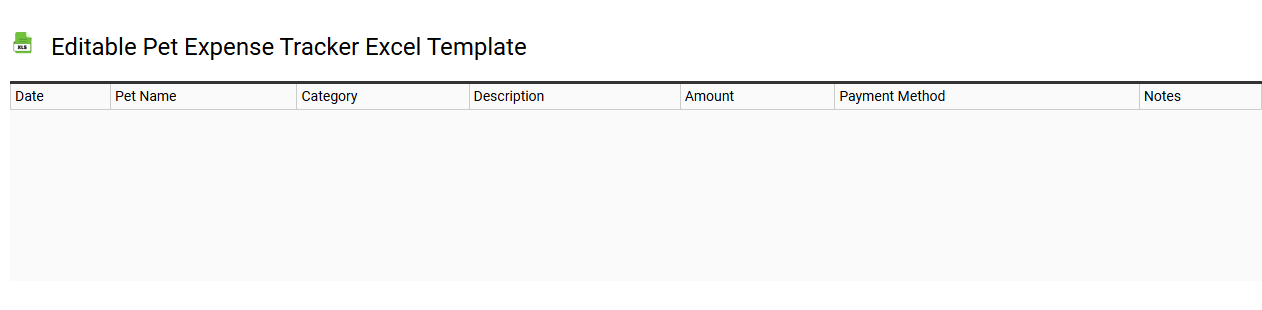 Editable pet expense tracker Excel template