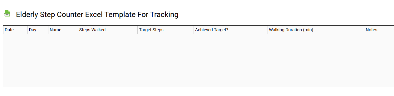 Elderly step counter Excel template for tracking