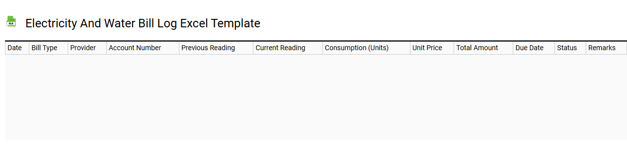 Electricity and water bill log Excel template