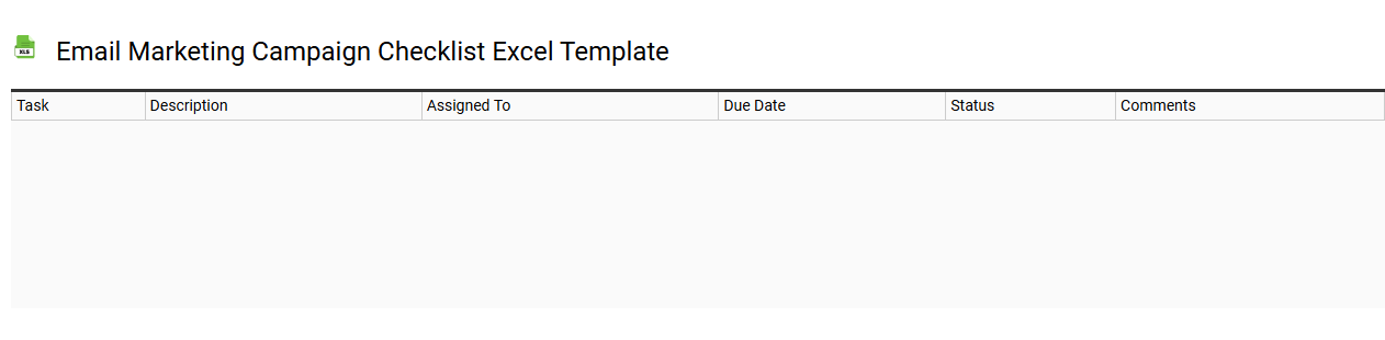 Email marketing campaign checklist Excel template