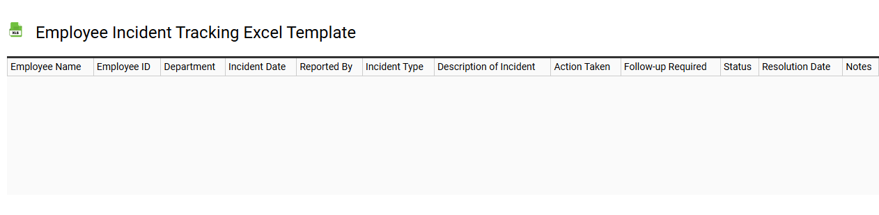 Employee incident tracking Excel template