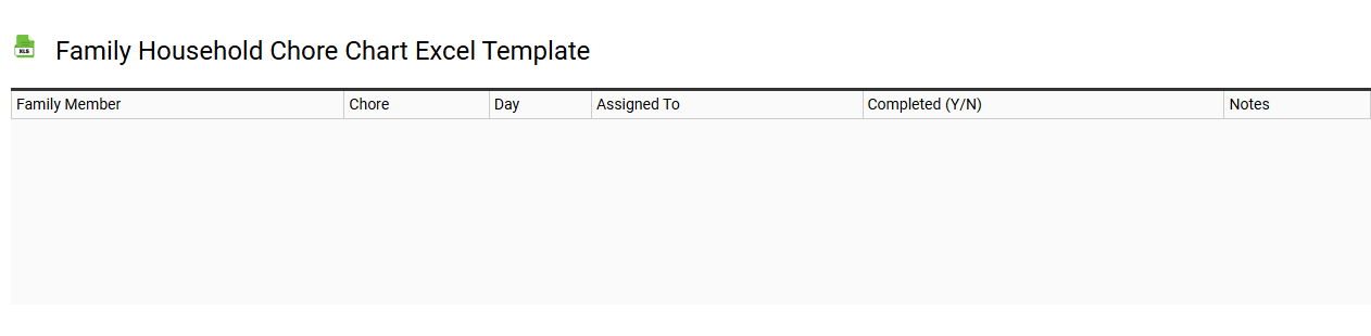Family household chore chart Excel template