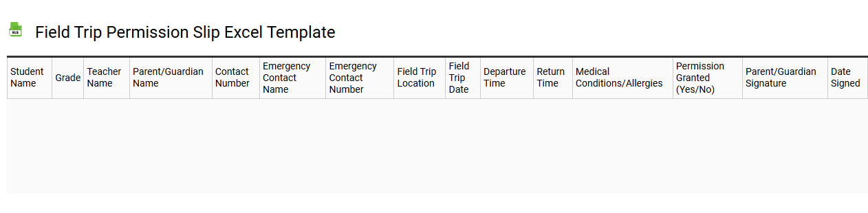 Field trip permission slip Excel template