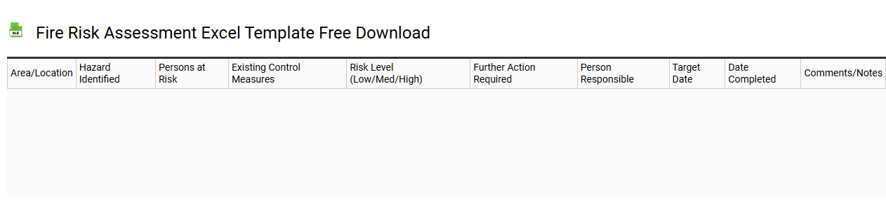 Fire risk assessment Excel template free download