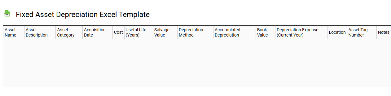 Fixed asset depreciation Excel template