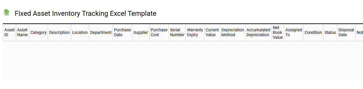 Fixed asset inventory tracking Excel template