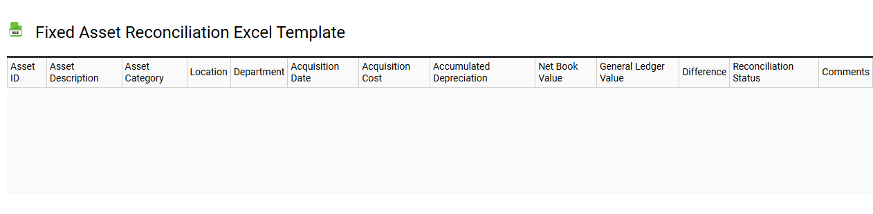 Fixed asset reconciliation Excel template