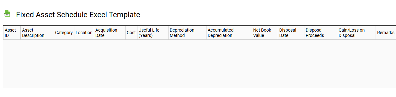 Fixed asset schedule Excel template