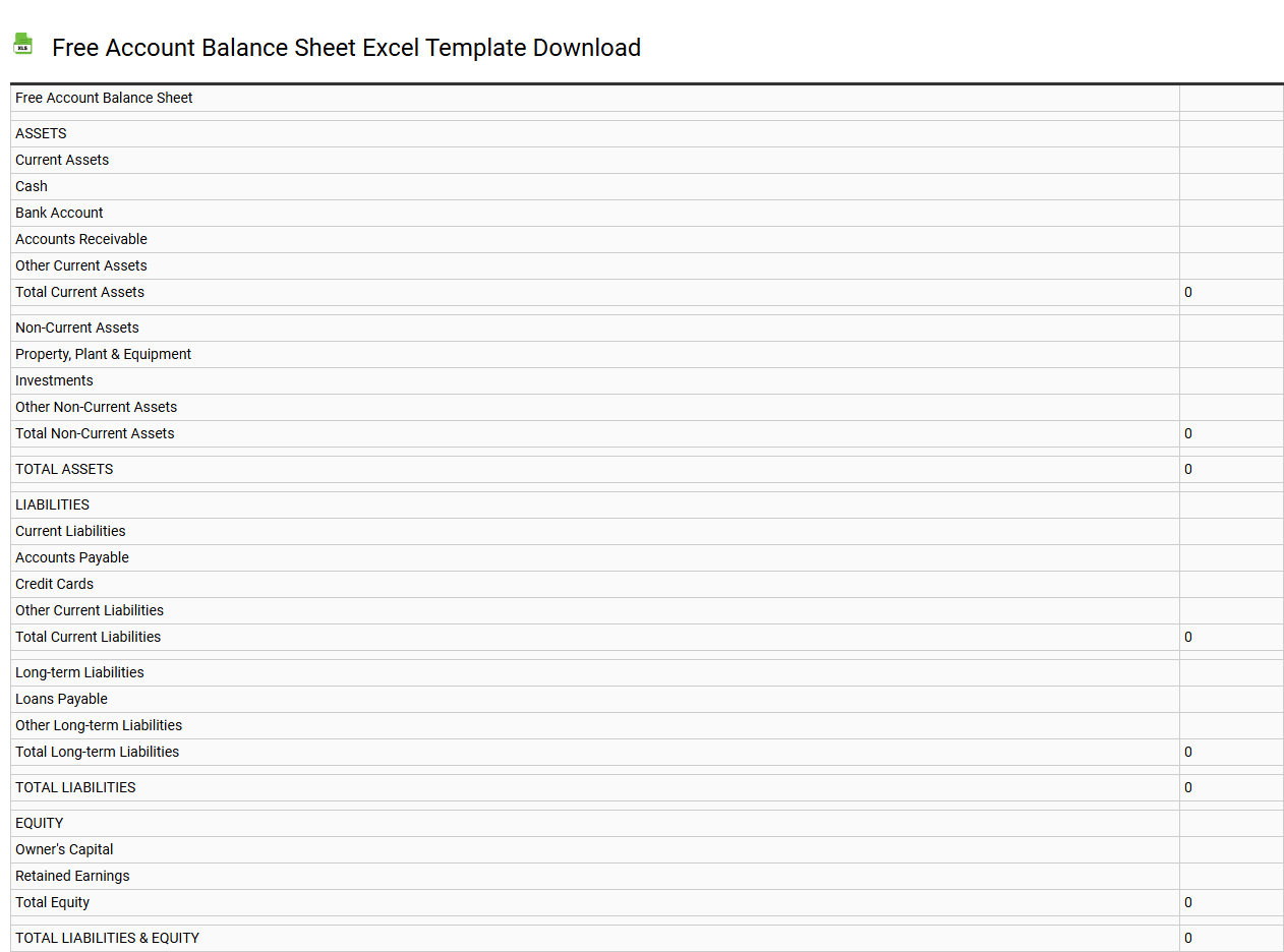 Free account balance sheet Excel template download