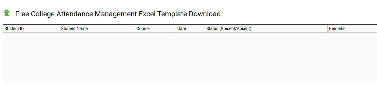 Free college attendance management Excel template download
