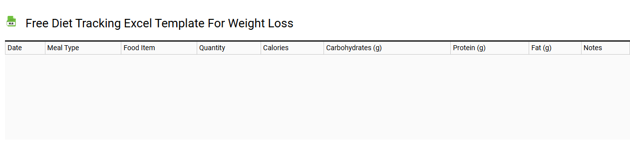 Free diet tracking Excel template for weight loss