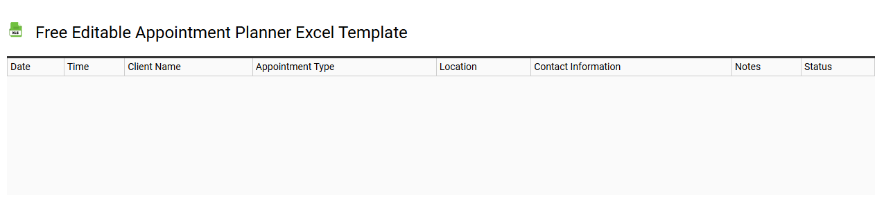 Free editable appointment planner Excel template