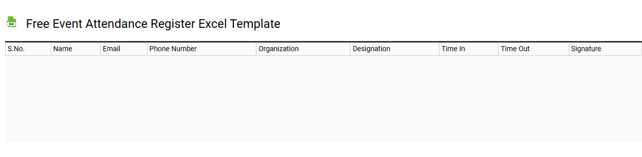 Free event attendance register Excel template