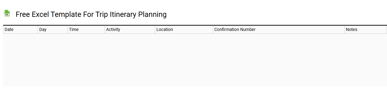 Free Excel template for trip itinerary planning