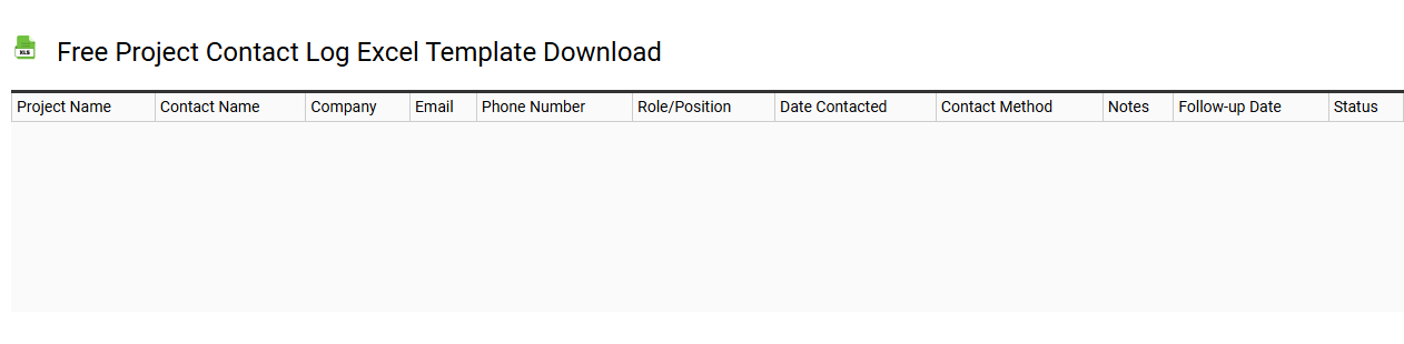 Free project contact log Excel template download
